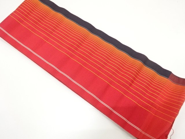JAPANESE KIMONO / CHIKUZEN HAKATA STRIPE PATTERN WEAVING SINGLE HANHAB